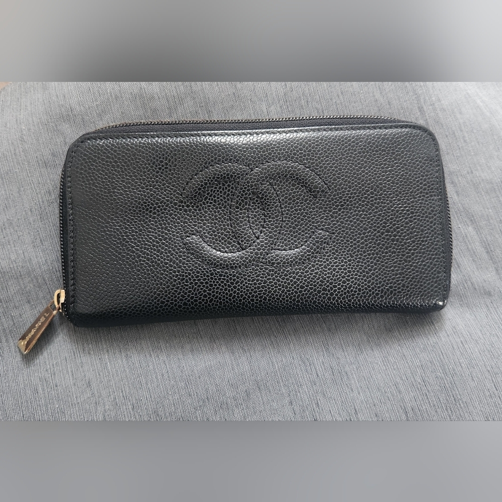 Chanel Cavier Timeless CC Zip-Around Long Wallet